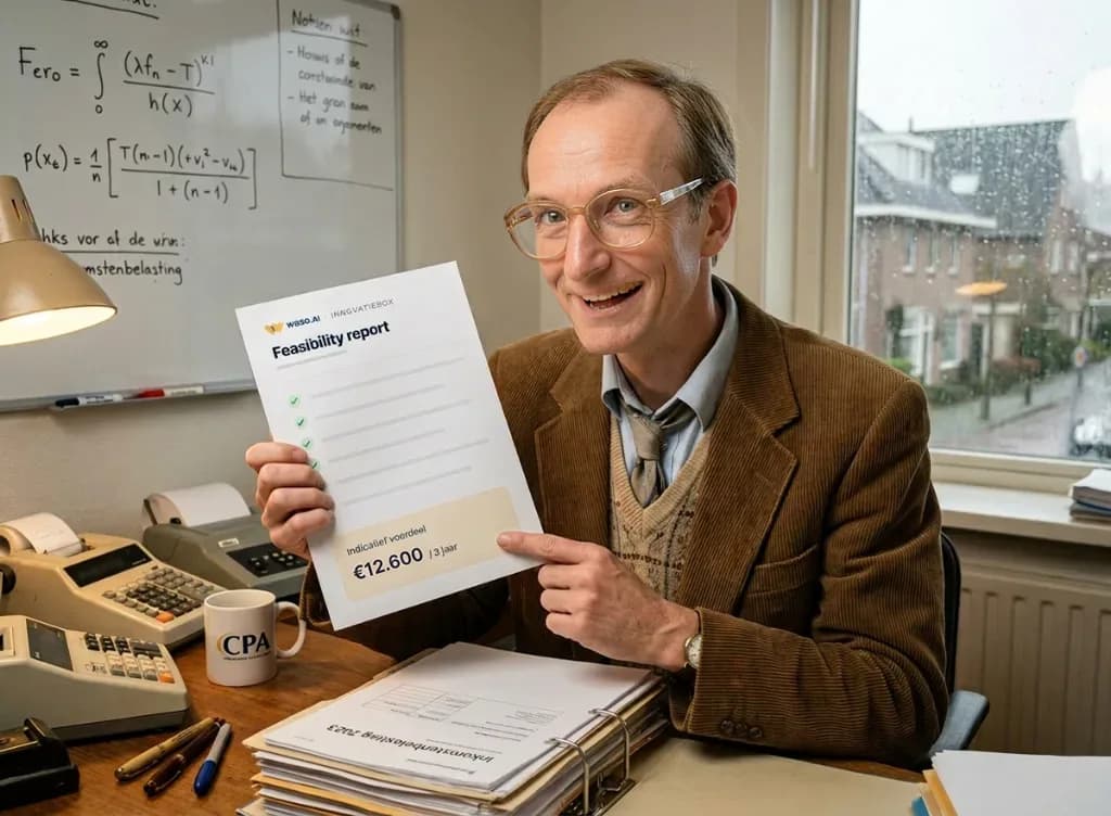 Accountant met het feasibility report van WBSO.ai